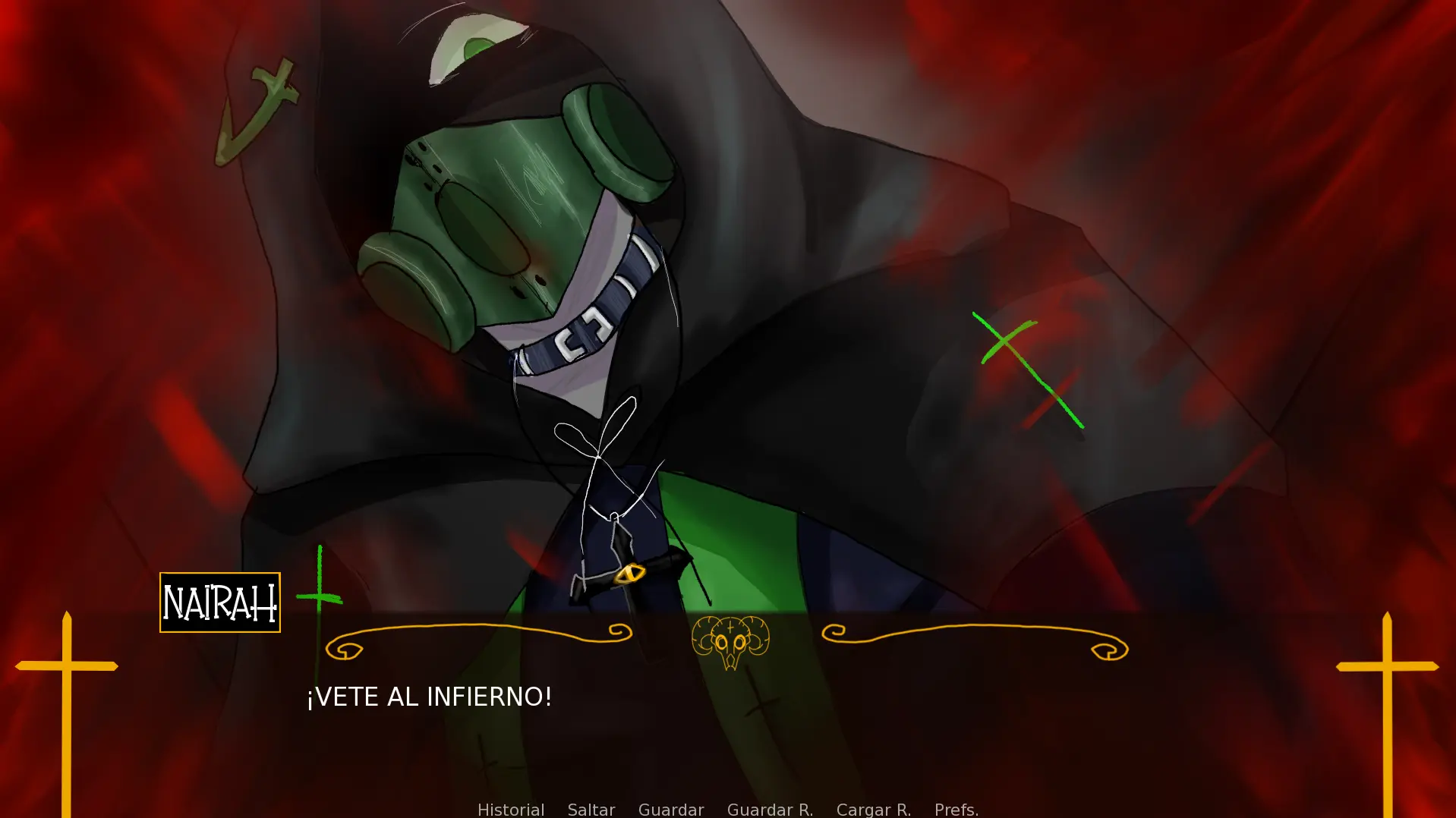 An exploration and choice screen that reveals more about the place holding the artist in And Hopes For All.