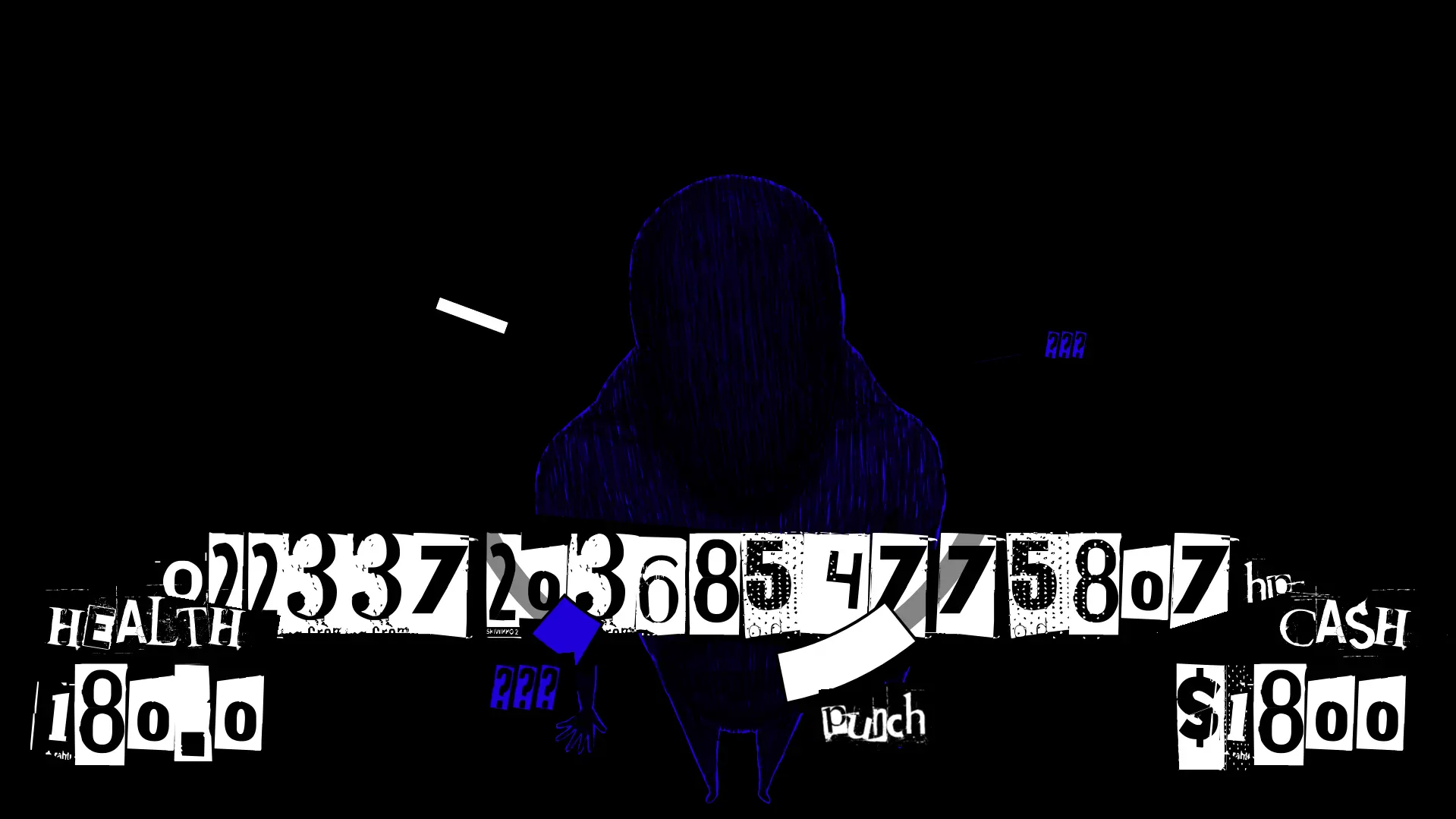 Death Spiral battle against a shadowy figure with health, cash, and attack controls.