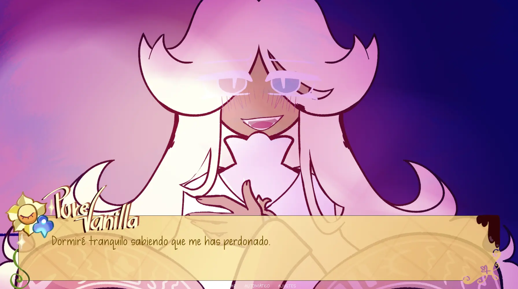 A Soul Date romantic dialogue scene that guides the tone of each route, with the protagonist choosing between warmth and danger.